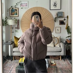 Aritzia Cloud Puffer Jacket in Taupe